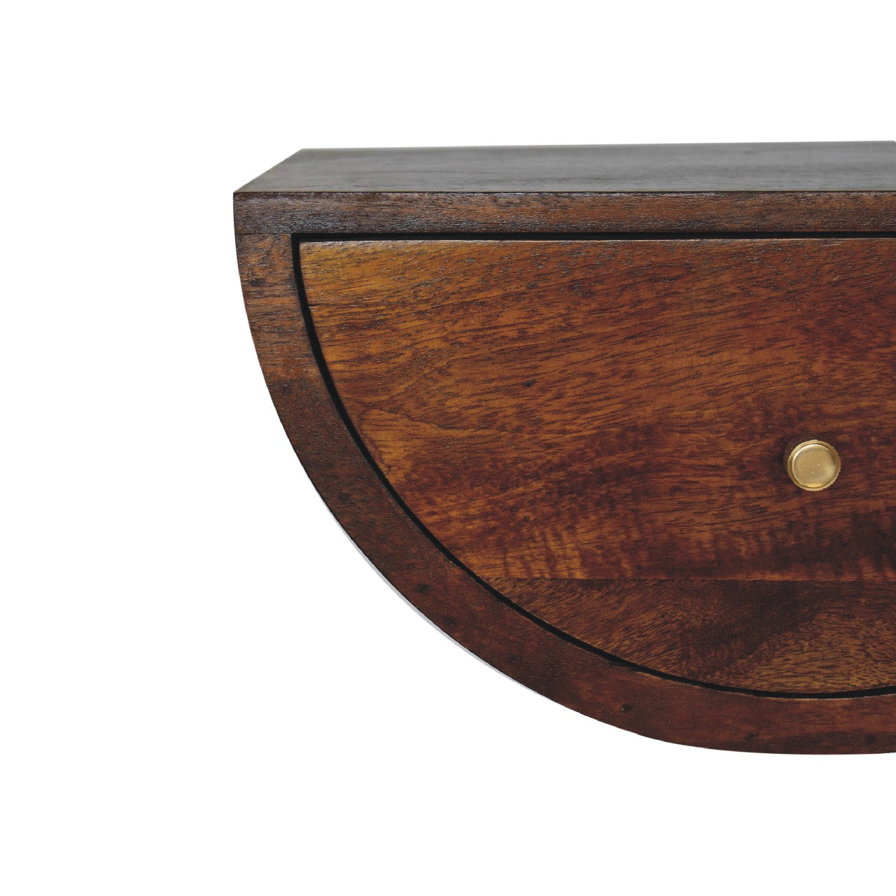 Solid Wood Chestnut Crescent Floating Nightstand