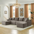 115" Comfy U-Shaped Sectional Modern Boneless Corduroy Couch