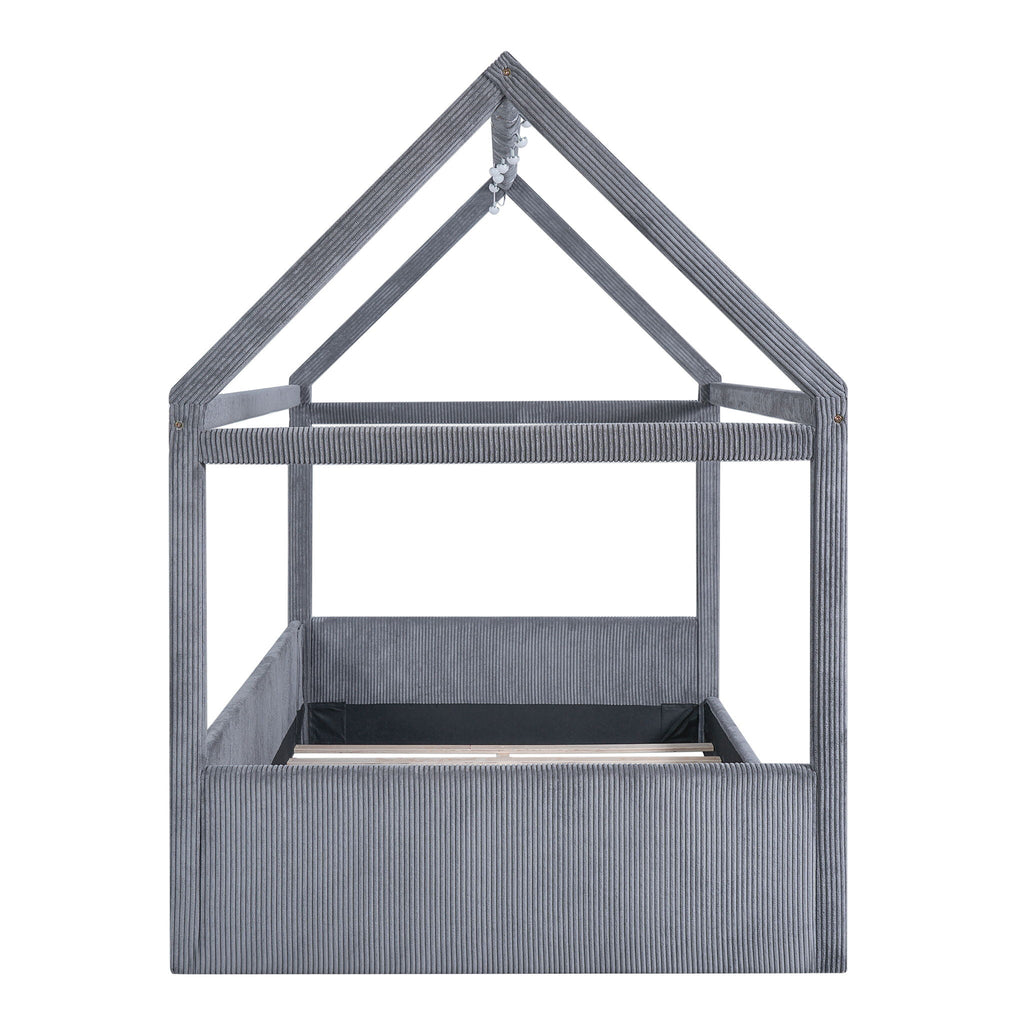 Upholstered House Style Daybed With LED Light Strips