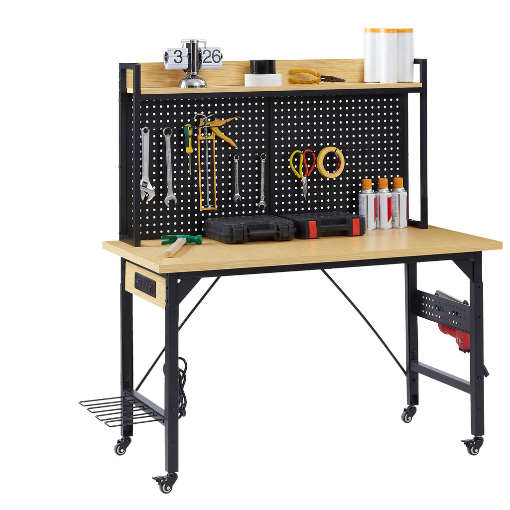 48" Adjustable Workbench with Pegboard