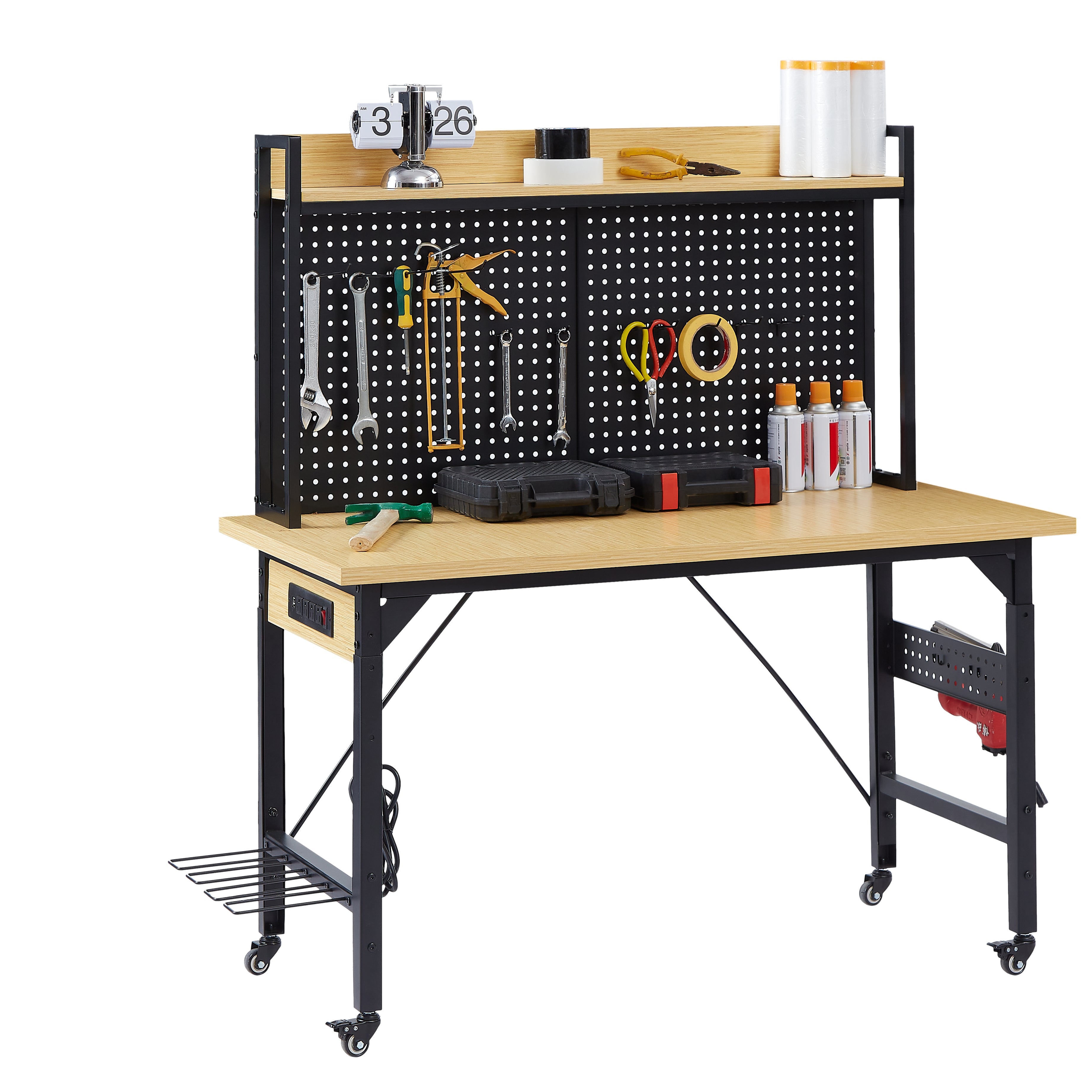 48" Adjustable Workbench with Pegboard