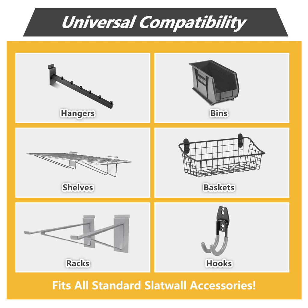 Heavy Duty PVC Slatwall Garage Organizer, 8ft x 4ft