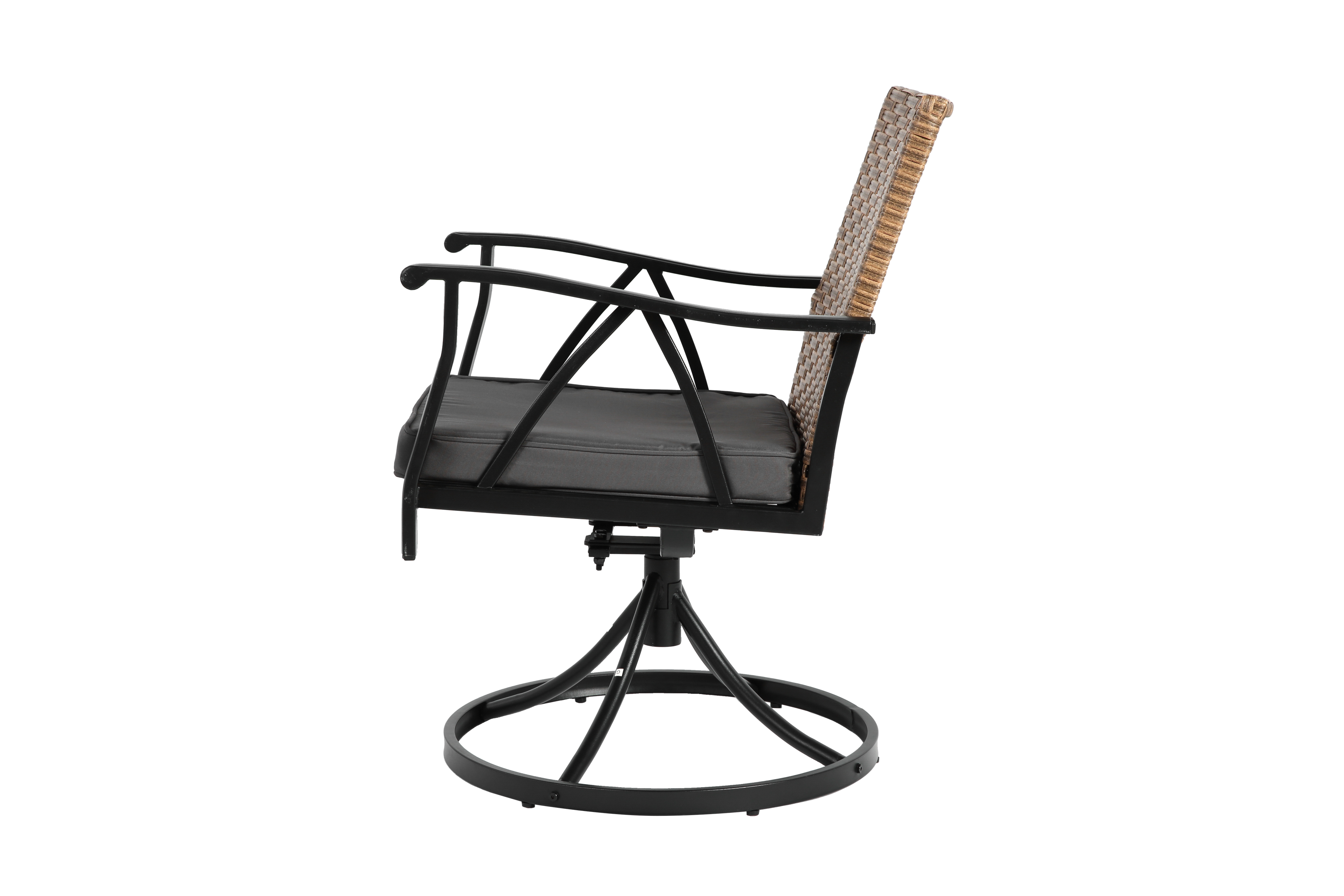 5 Piece Patio Dining Set for 4 with Swivel Rocker Chairs and Steel Table Top