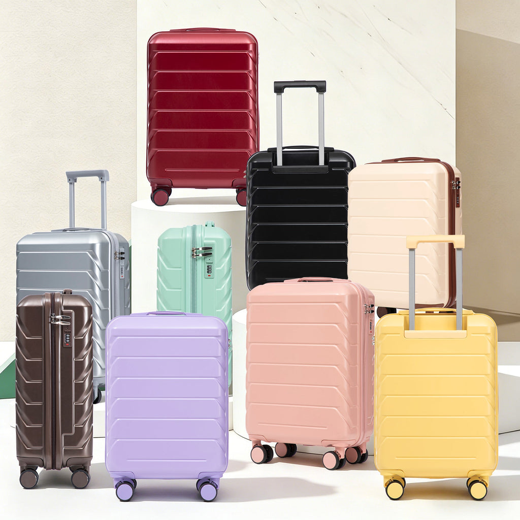 20 Inch ABS Hard Shell Travel Checked Luggage - Black