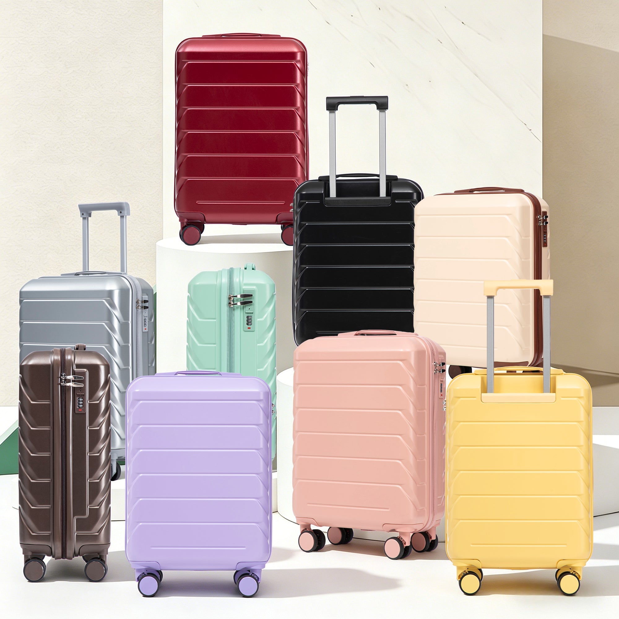 20 Inch ABS Hard Shell Travel Checked Luggage - Pink
