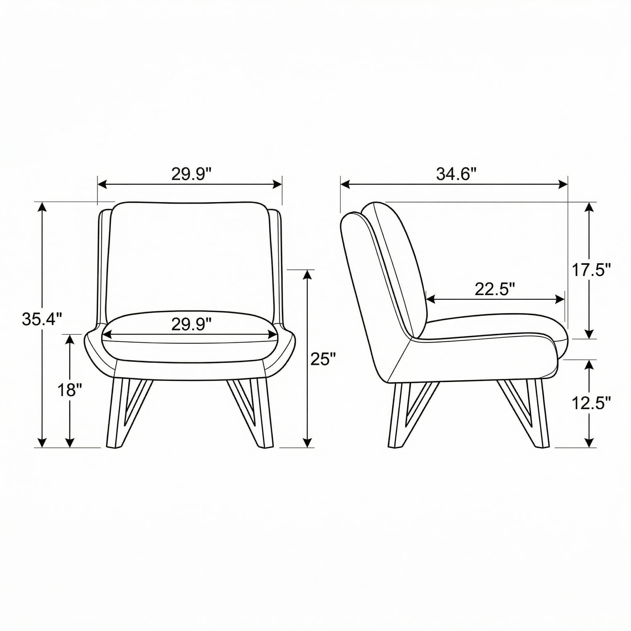 Armless Accent Chair - Dark Navy