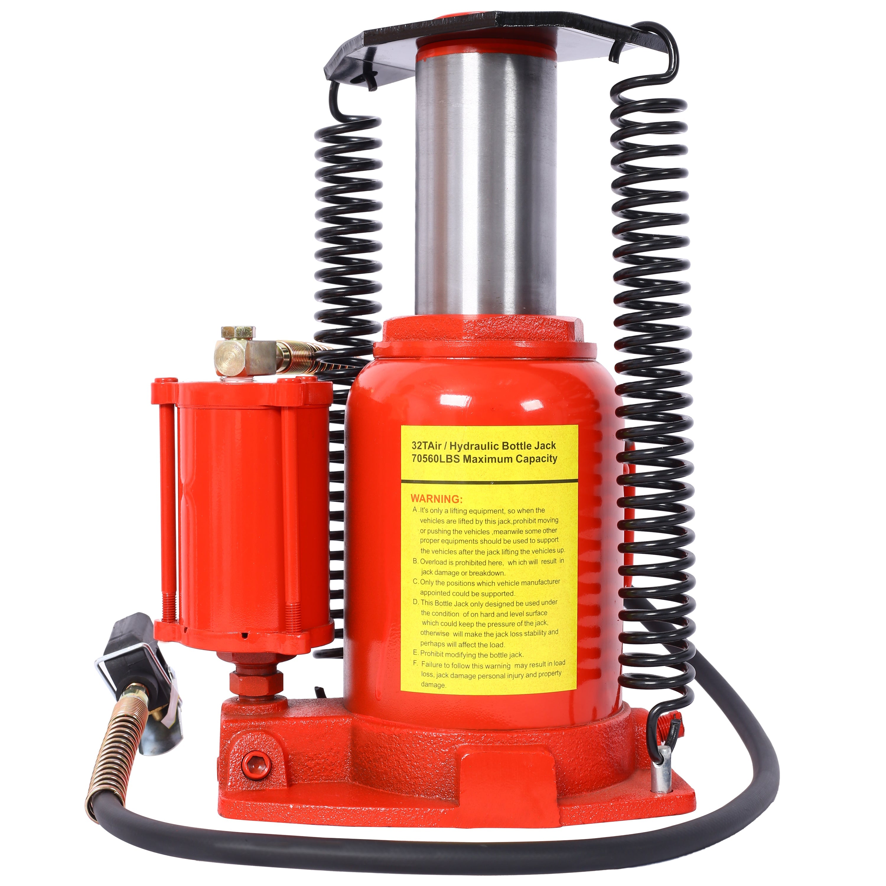 Air Hydraulic Bottle Jack, 32 Ton Capacity