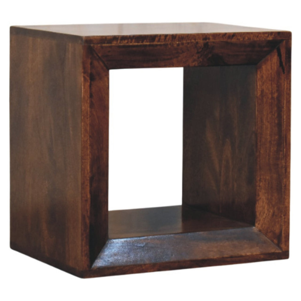 Solid Wood Solis California Side Table, Open Storage