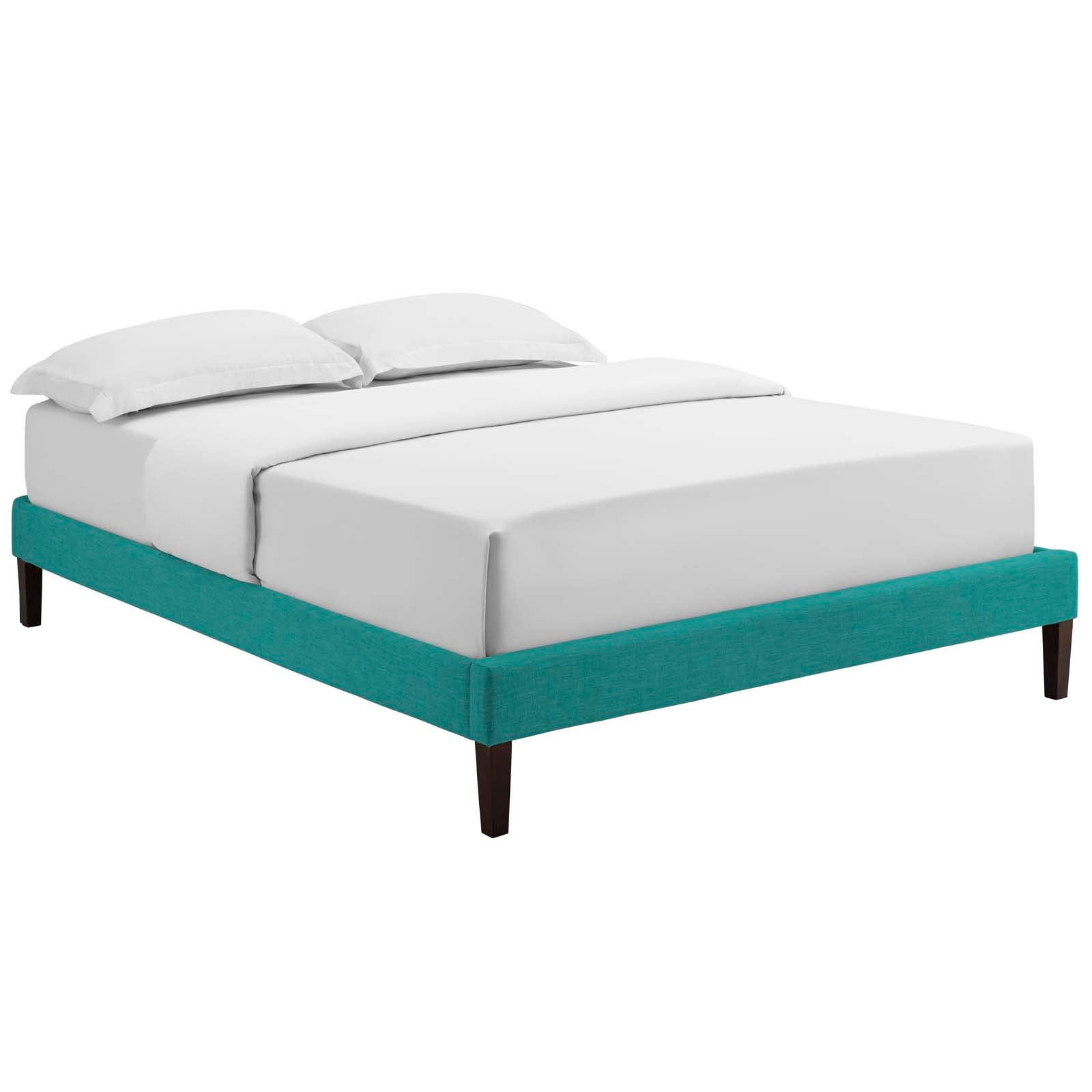 Tessie Fabric King Bed Frame with Squared Tapered Legs by Modway