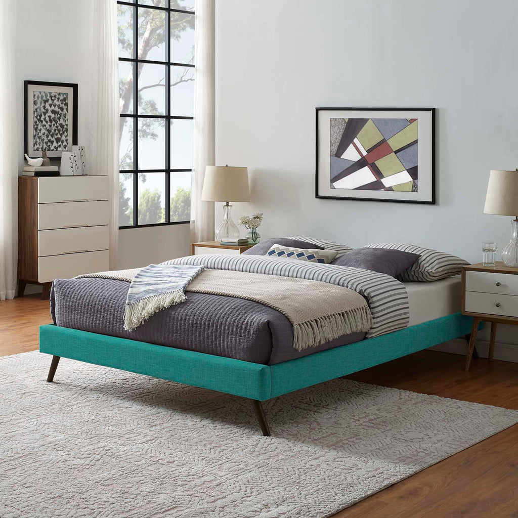 Loryn Fabric Full Bed Frame with Round Splayed Legs by Modway