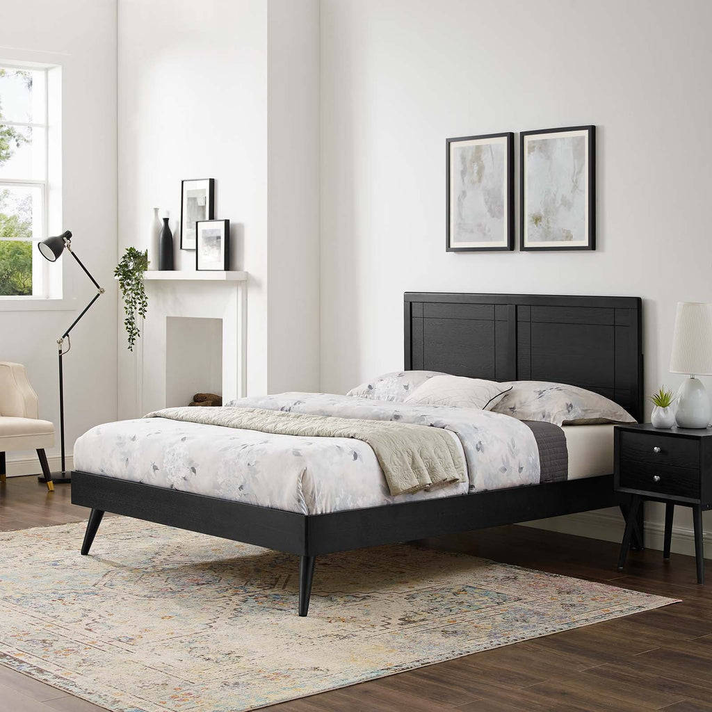 Marlee Wood King Platform Bed With Splayed Legs by Modway
