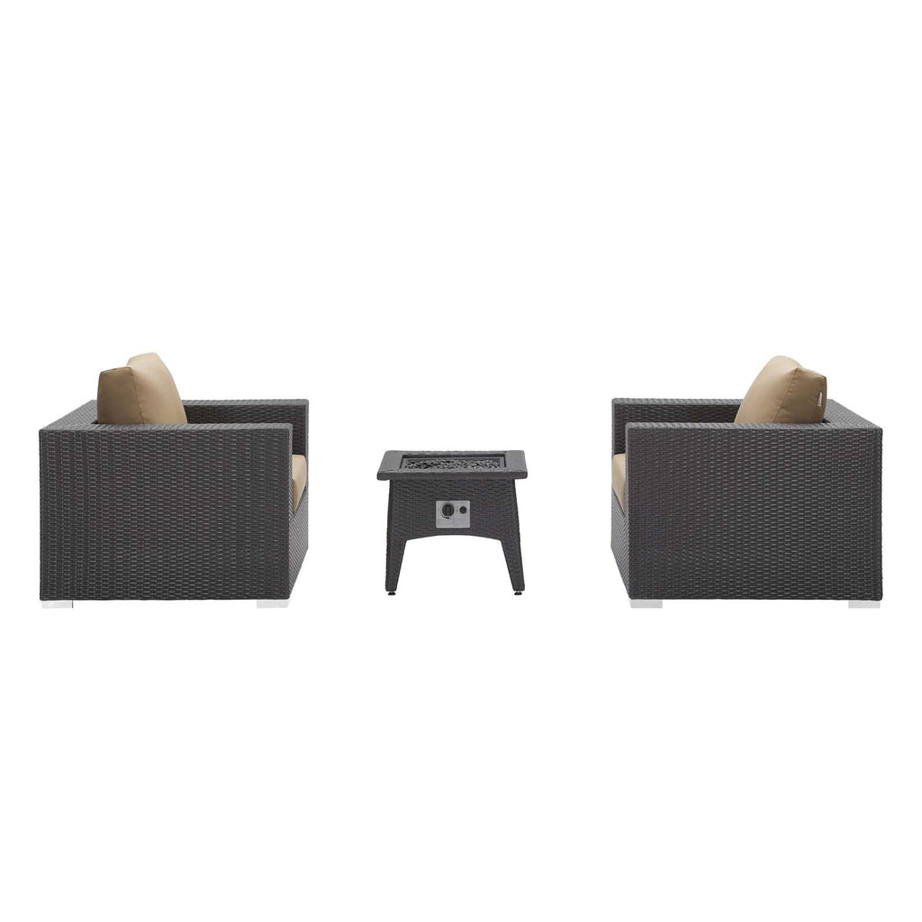 Convene 3 Piece Set Outdoor Patio with Fire Pit by Modway