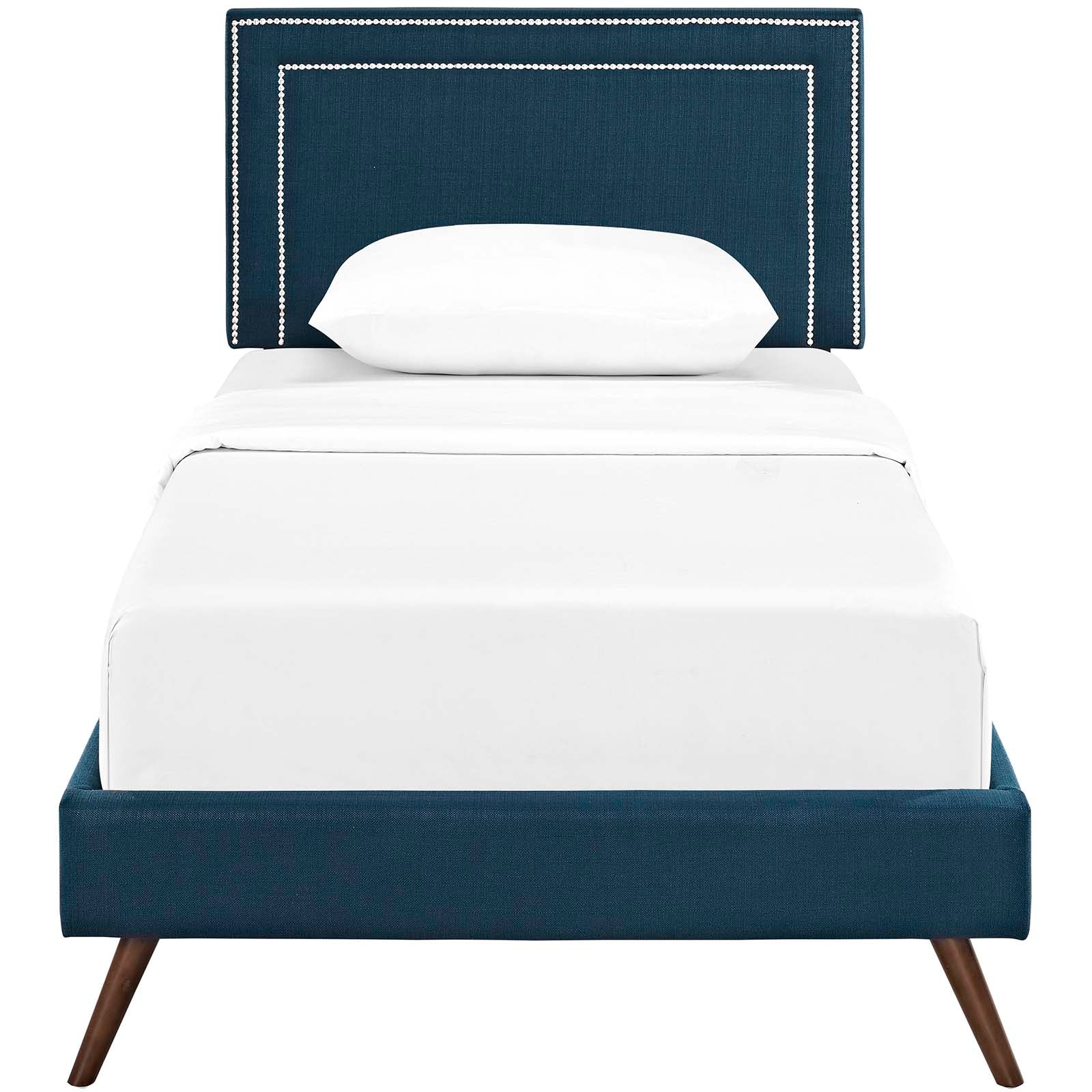 Virginia Fabric Twin Platform Bed with Round Splayed Legs by Modway