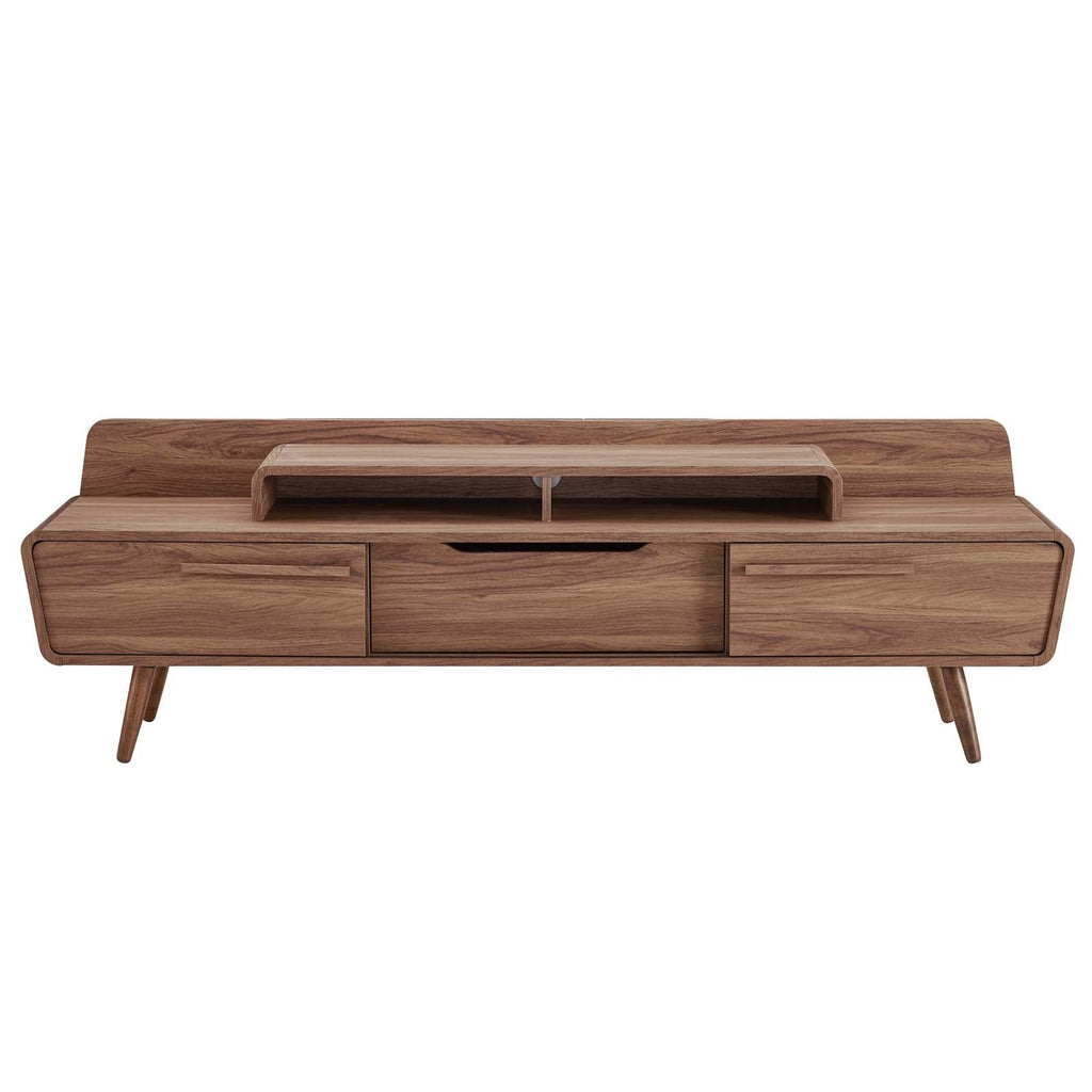 Omnistand 2 Piece Entertainment Center in Walnut Gray