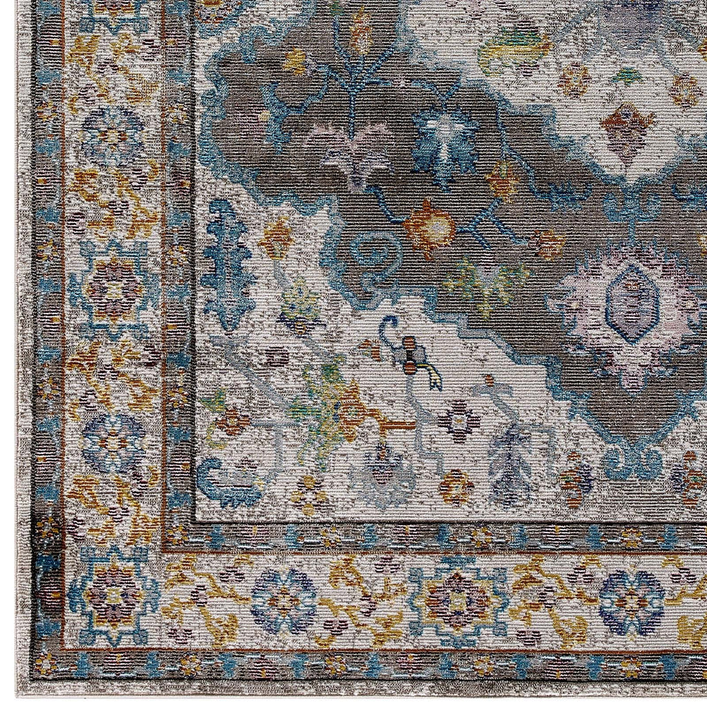 Success Anisah Distressed Floral Vintage Medallion 8x10 Area Rug by Modway