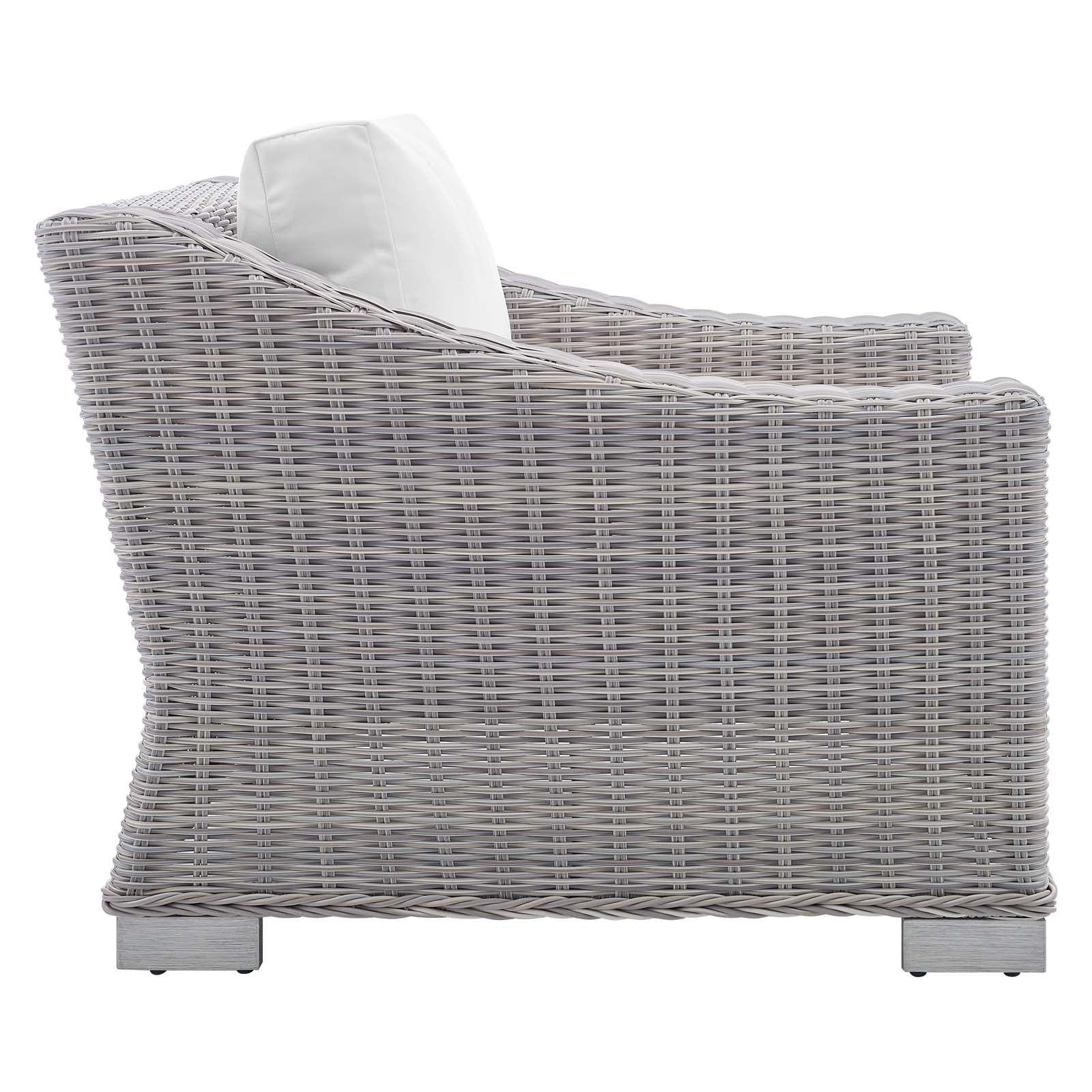 Conway 2-Piece Sunbrella¨ Outdoor Patio Wicker Rattan Armchair and Ottoman Set by Modway