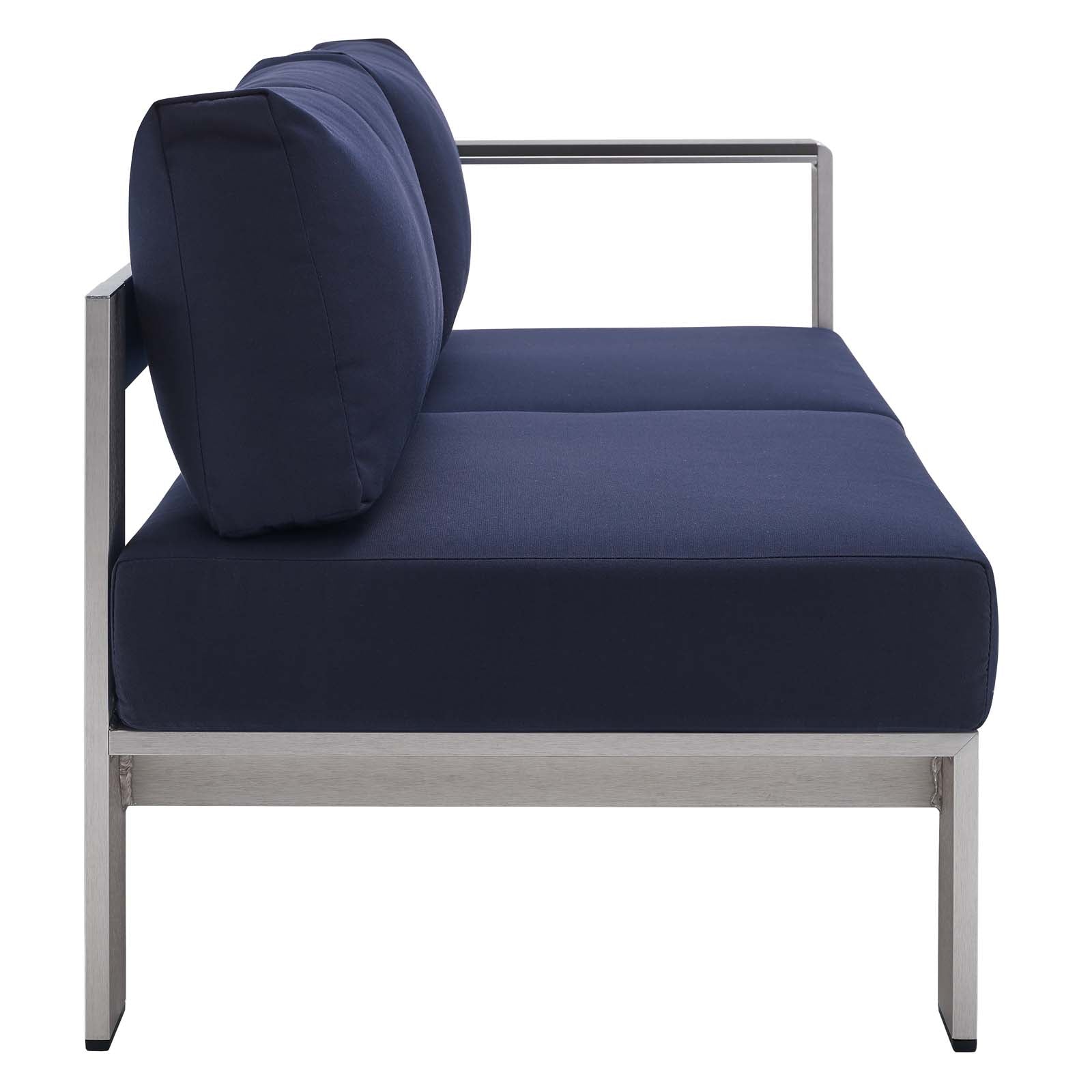 Shore 9 Piece Sunbrella¨ Fabric Outdoor Patio Aluminum Sectional Sofa Set by Modway