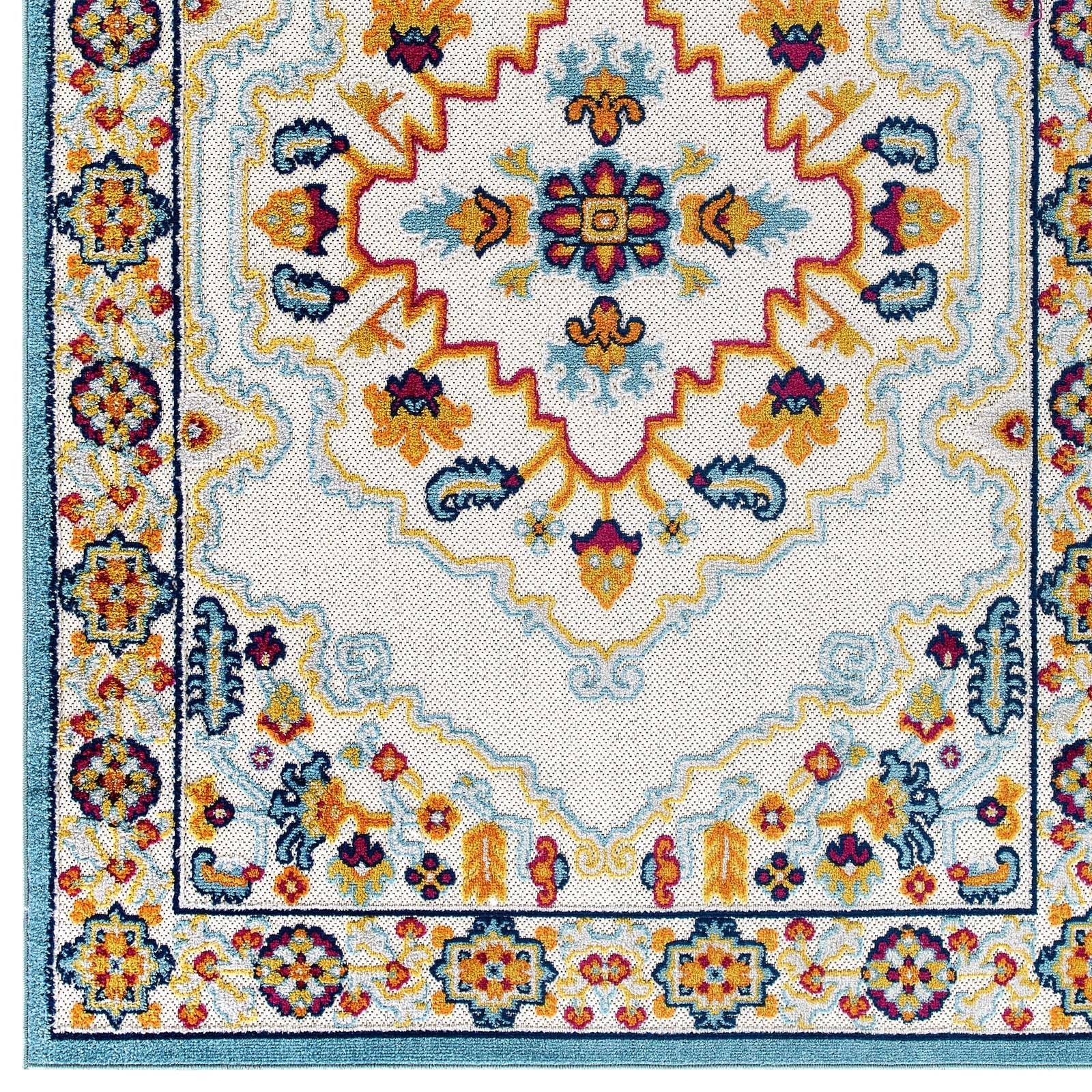 Reflect Ansel Distressed Floral Vintage Medallion 8x10 Indoor and Outdoor Area Rug by Modway