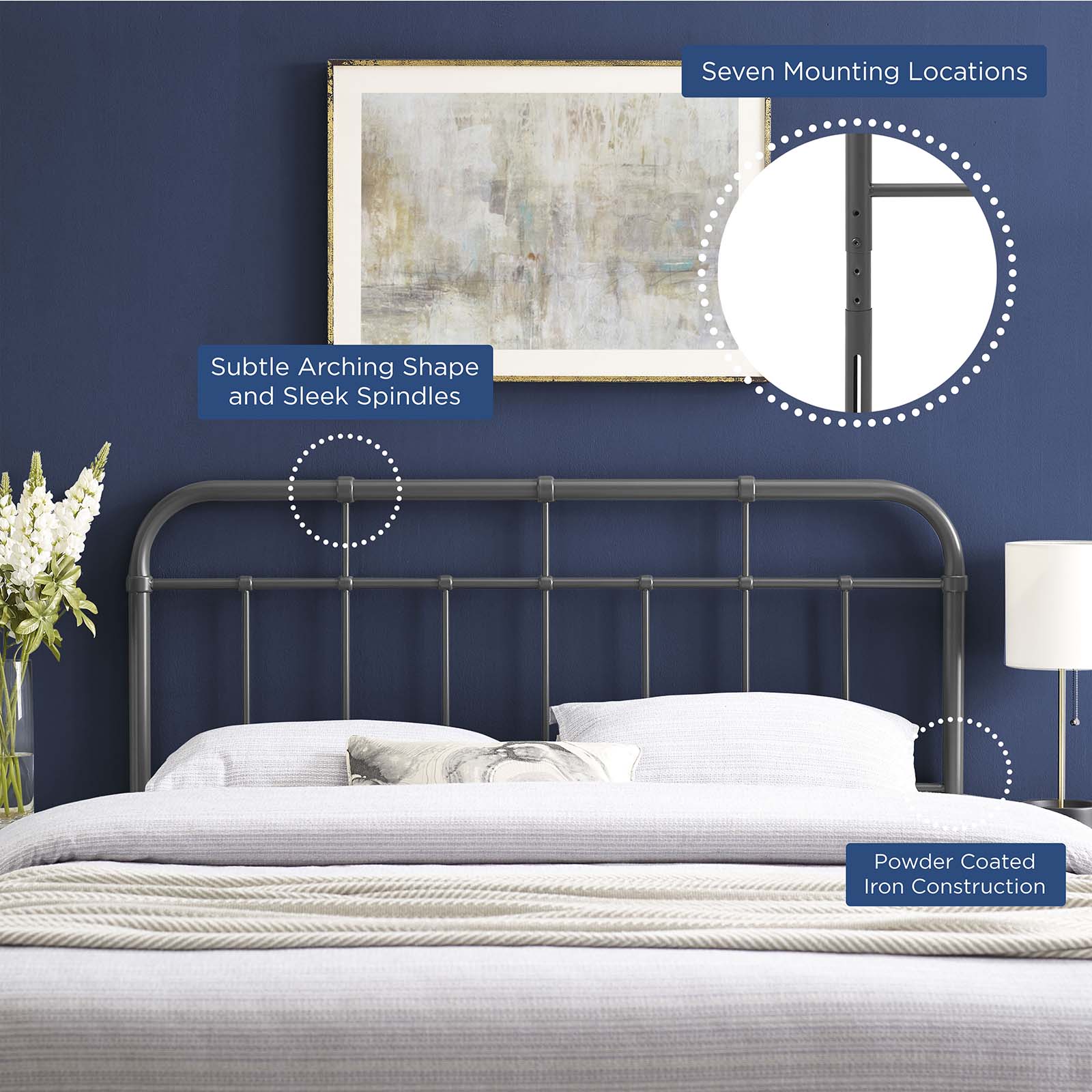 Alessia Metal Twin Headboard by Modway