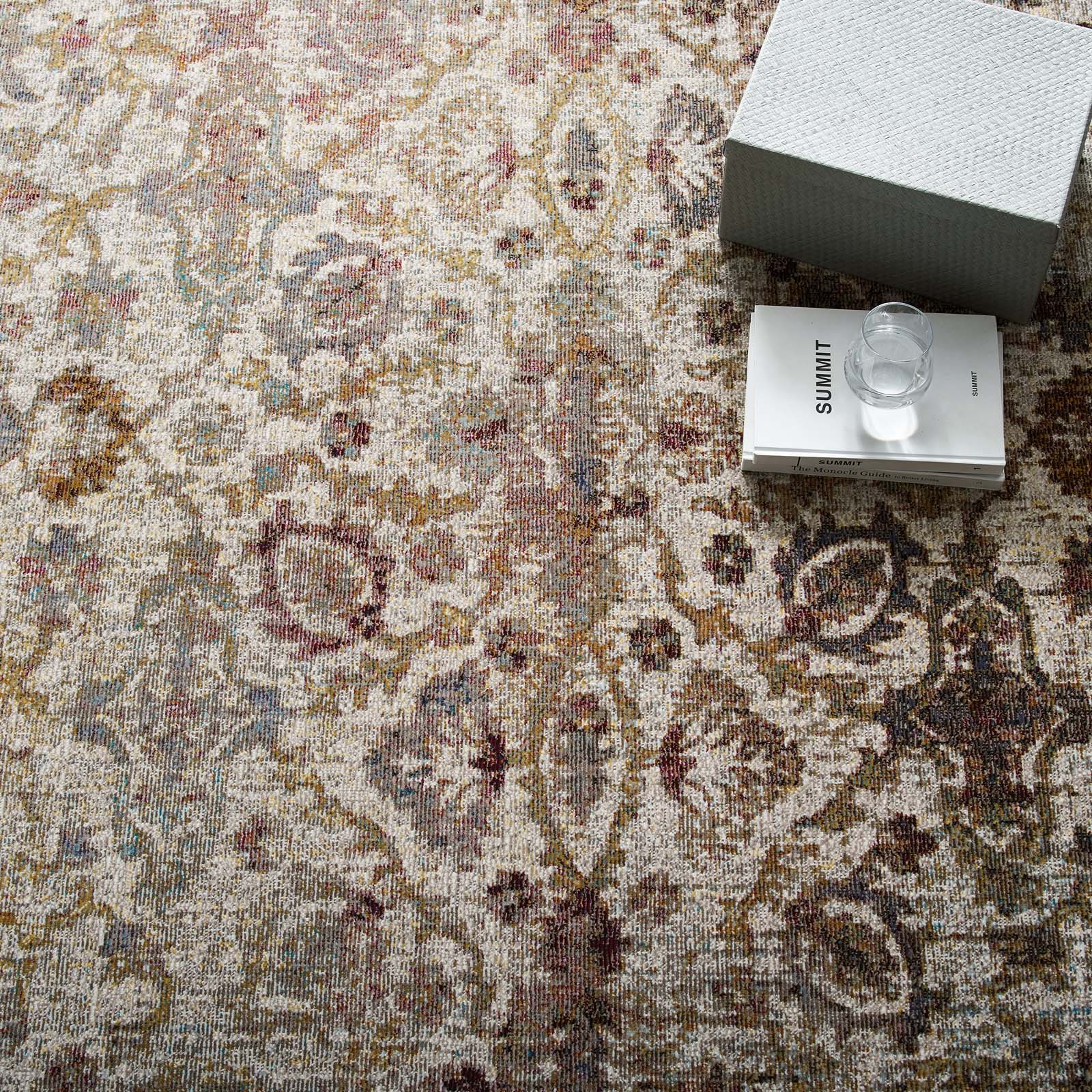 Success Kaede Distressed Vintage Floral Moroccan Trellis 8x10 Area Rug by Modway