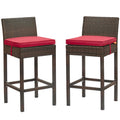 Conduit Outdoor Patio Wicker Rattan Bar Stool Set of 2 by Modway
