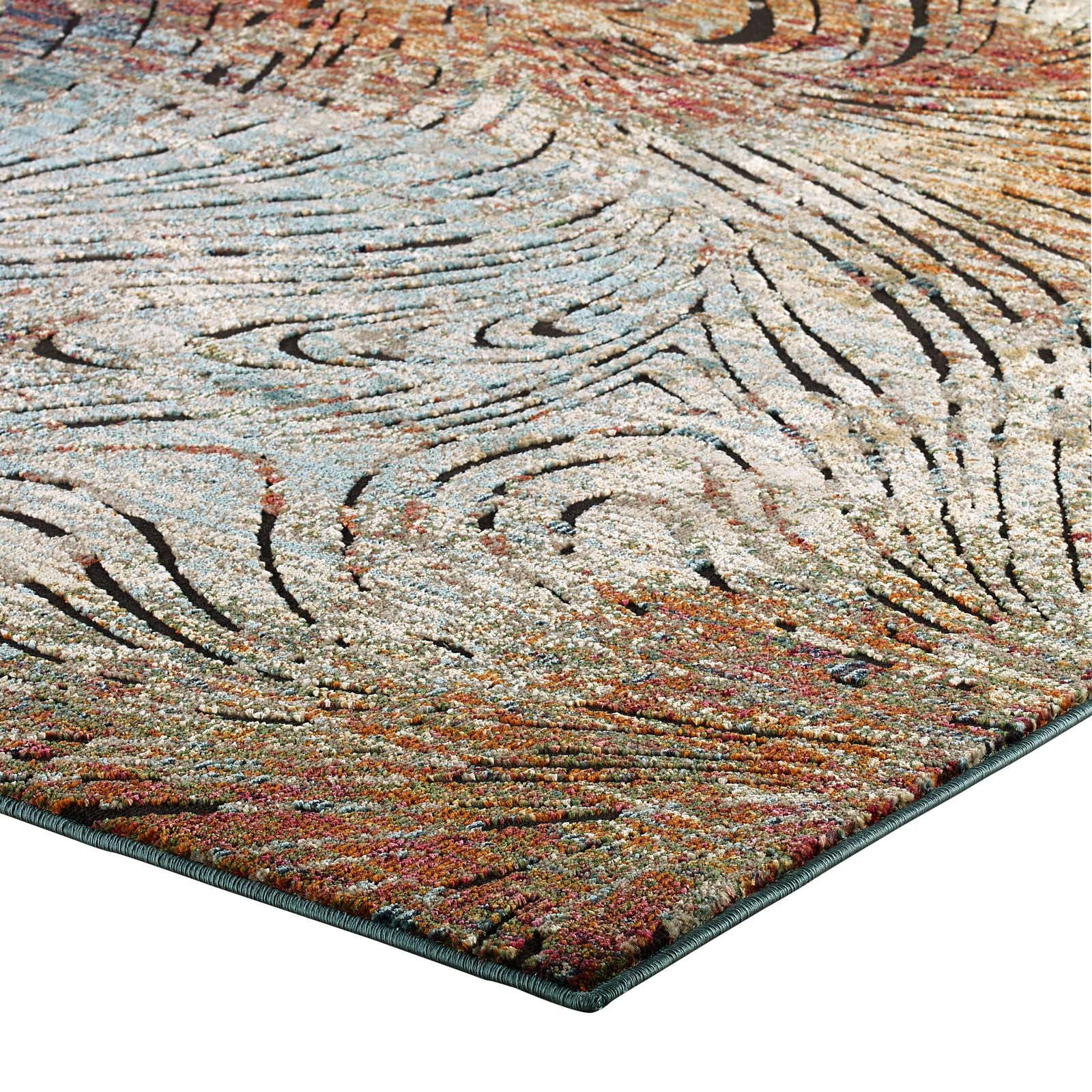 Tribute Ember Contemporary Modern Vintage Mosaic 5x8 Area Rug in Multicolored