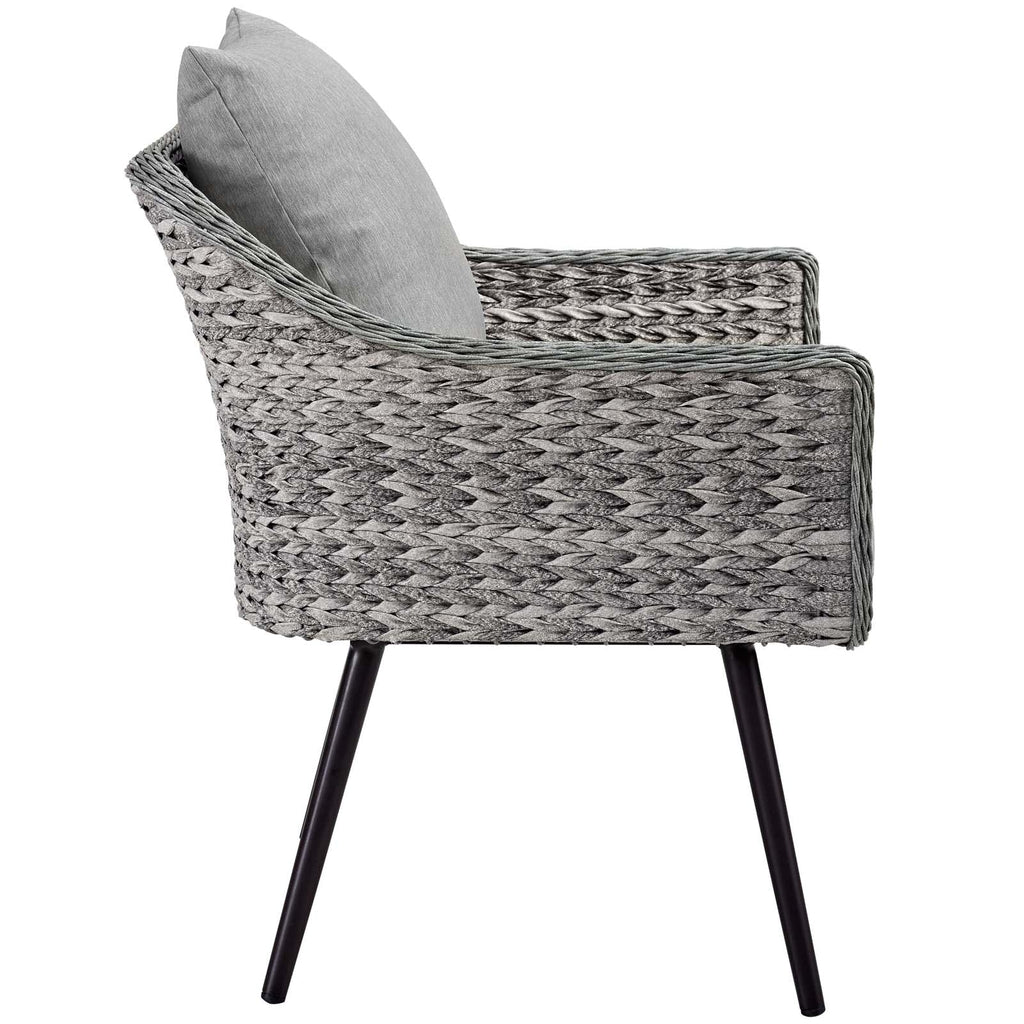 Endeavor 3 Piece Outdoor Patio Wicker Rattan Armchair and Coffee Table Set by Modway
