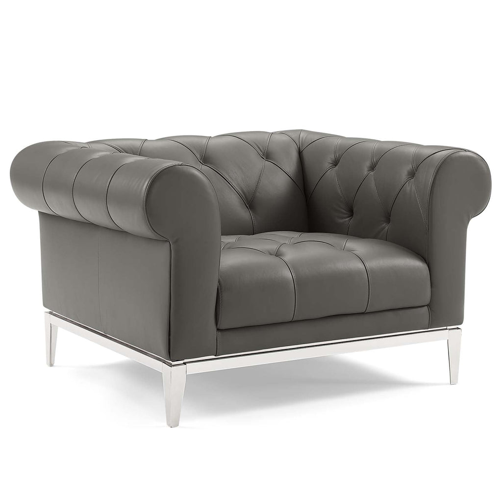 Idyll Tufted Upholstered Leather Loveseat and Armchair by Modway