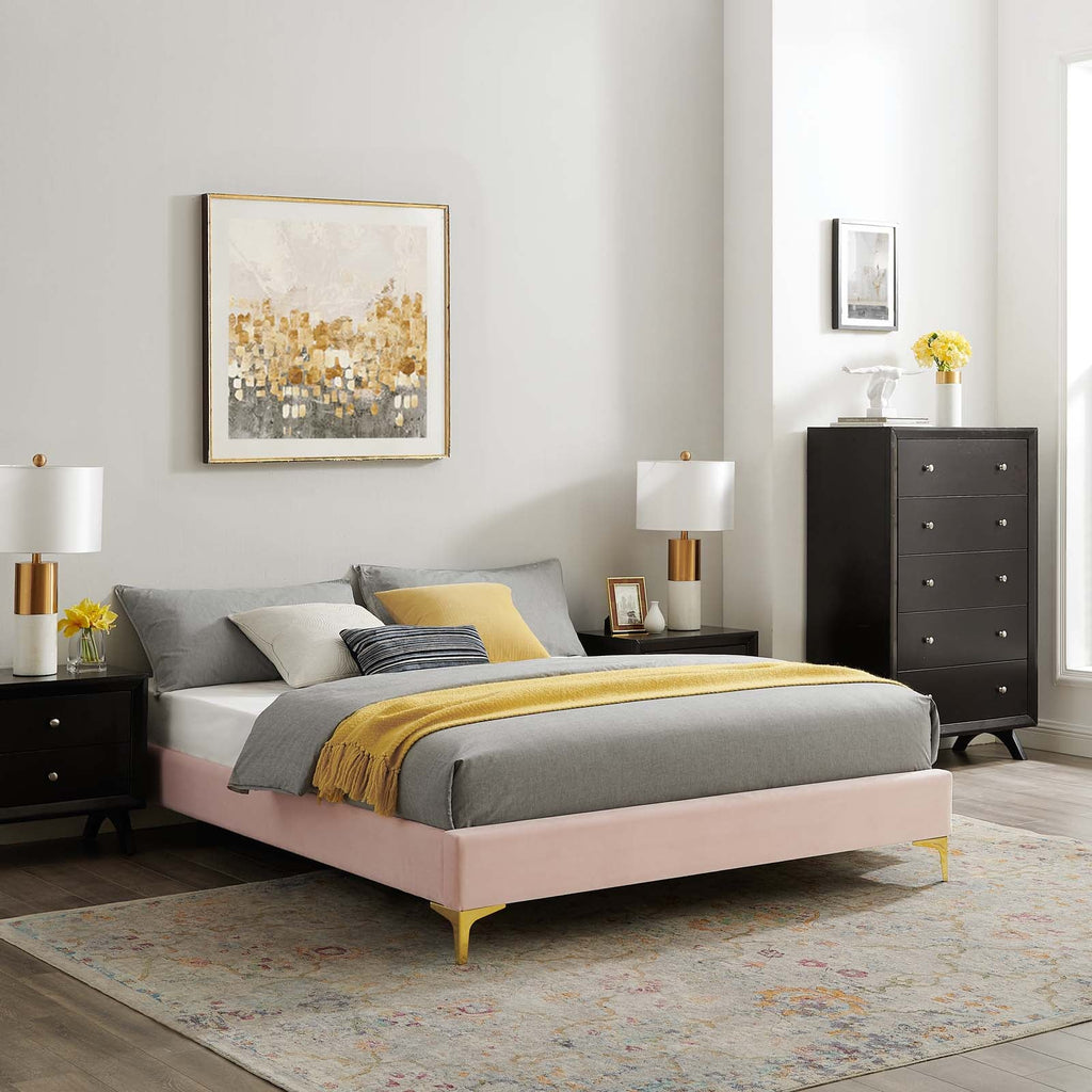 Sutton Performance Velvet King Bed Frame by Modway