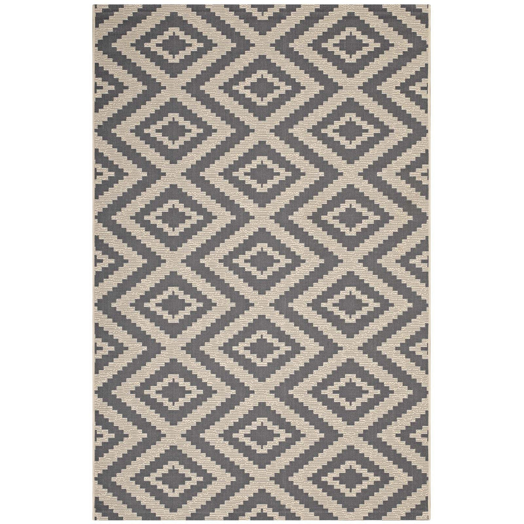 Jagged Geometric Diamond Trellis Indoor and Outdoor 8x10 Area Rug by Modway
