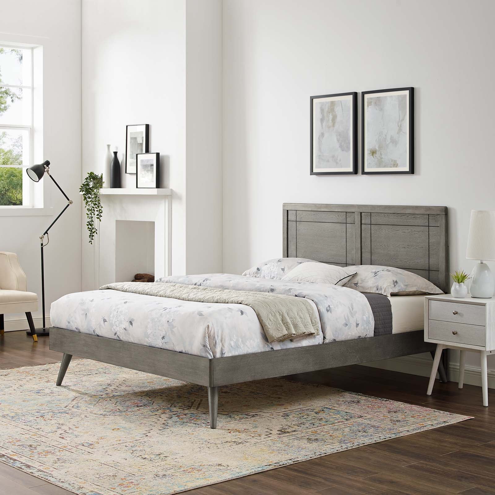 Marlee Wood Queen Platform Bed With Splayed Legs by Modway