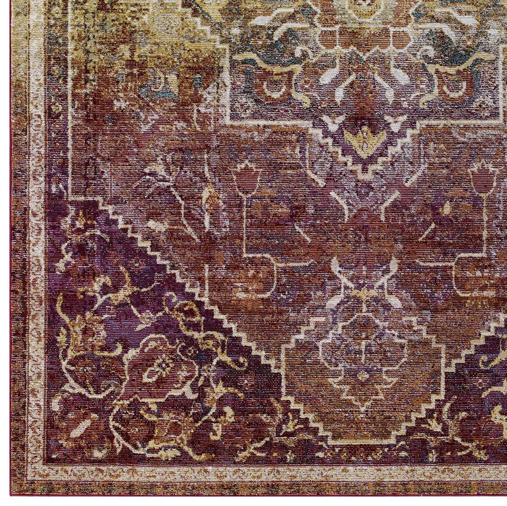 Success Kaede Transitional Distressed Vintage Floral Vintage Medallion 8x10 Area Rug by Modway