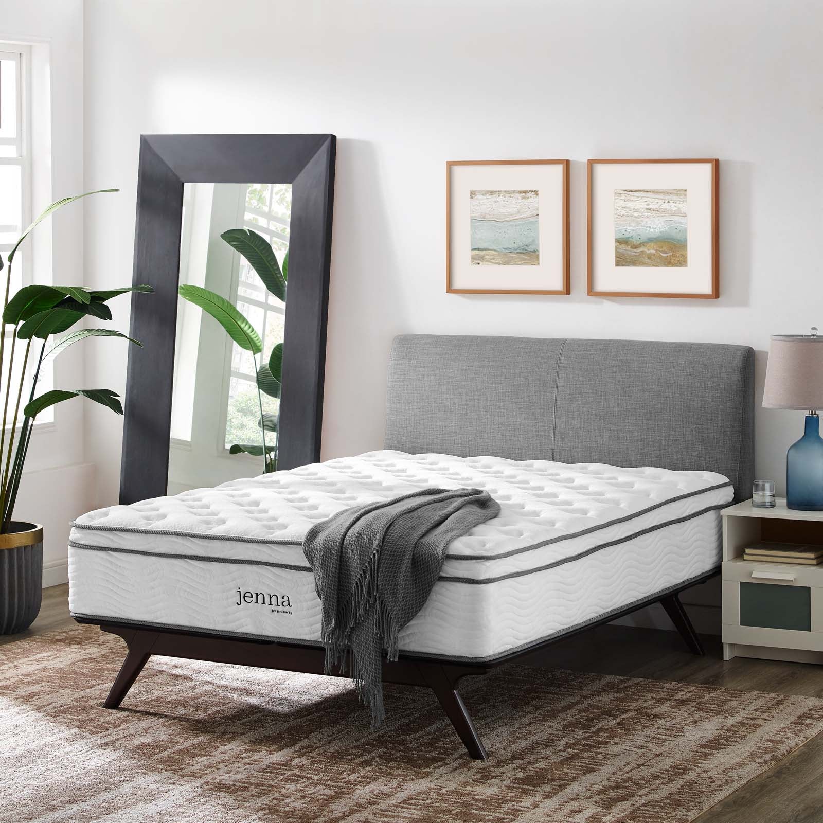 Jenna 14" Innerspring and Foam King Mattress by Modway