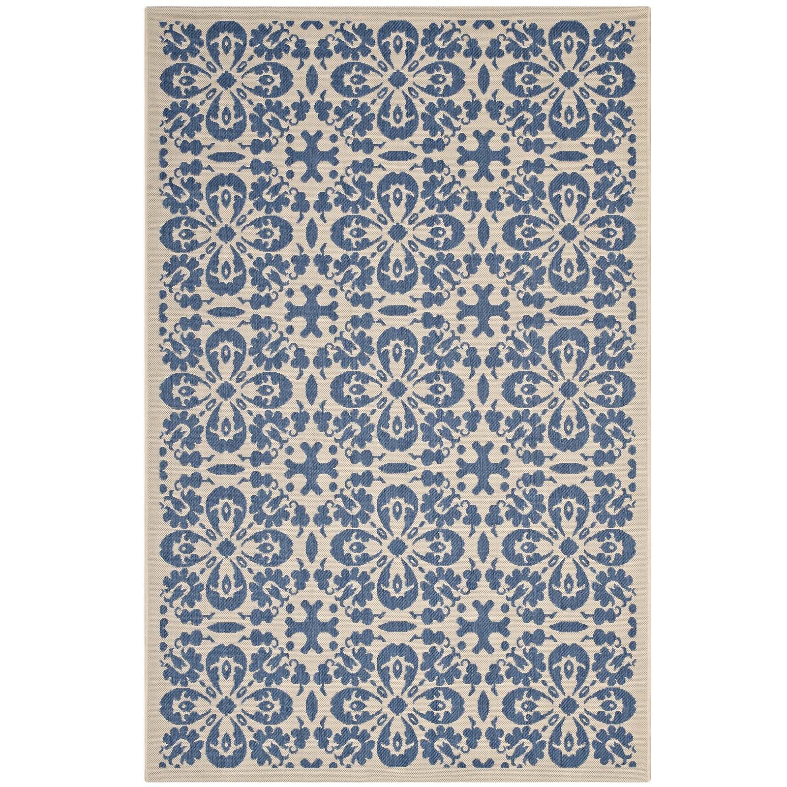 Ariana Vintage Floral Trellis Indoor and Outdoor 5x8 Area Rug by Modway