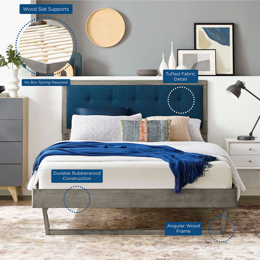 Willow Wood King Platform Bed With Angular Frame by Modway