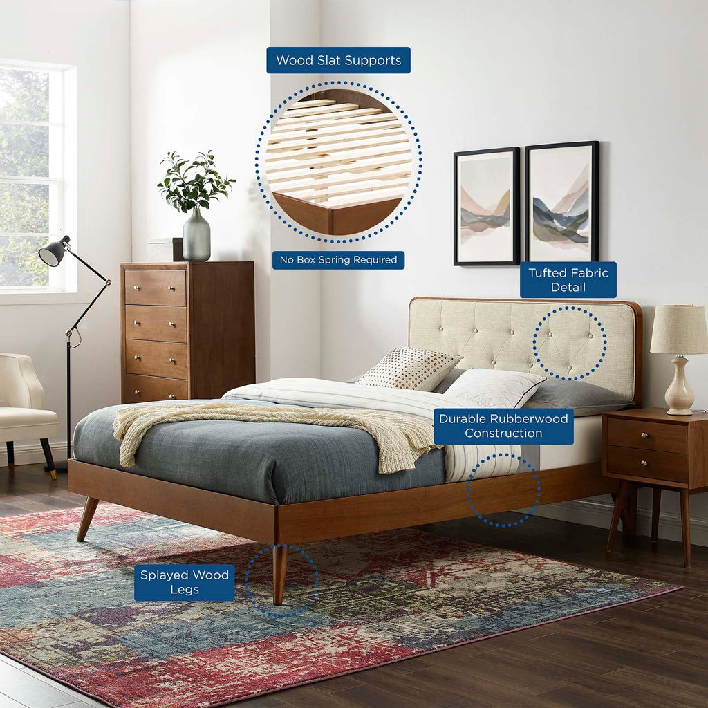 Bridgette Wood Full Platform Bed With Splayed Legs by Modway
