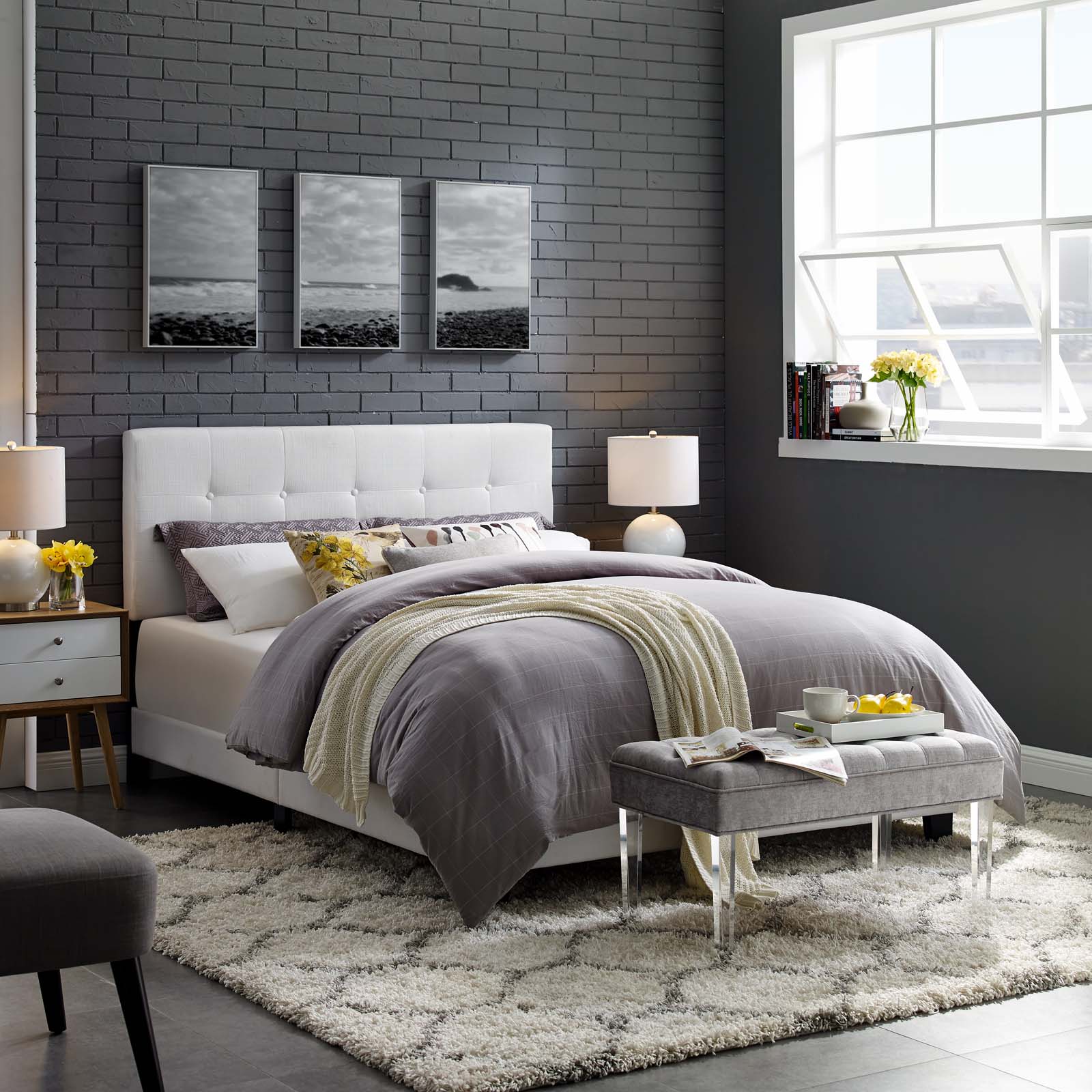 Amira Upholstered Fabric Twin Bed by Modway