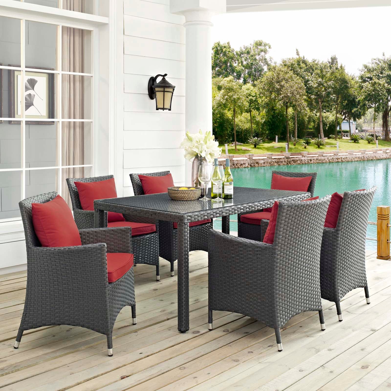 Sojourn 7 Piece Outdoor Patio Sunbrella¨ Dining Set by Modway