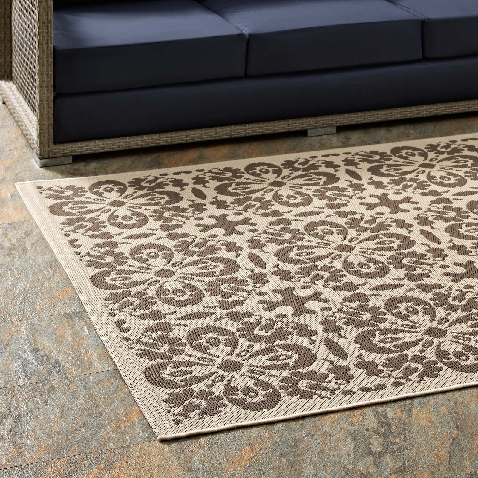 Ariana Vintage Floral Trellis Indoor and Outdoor 5x8 Area Rug by Modway
