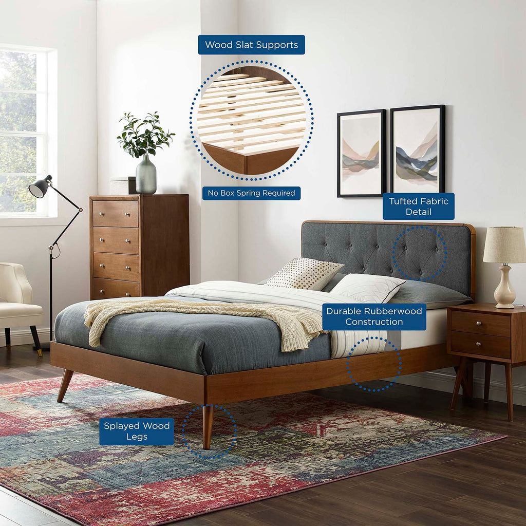 Bridgette Wood Queen Platform Bed With Splayed Legs by Modway