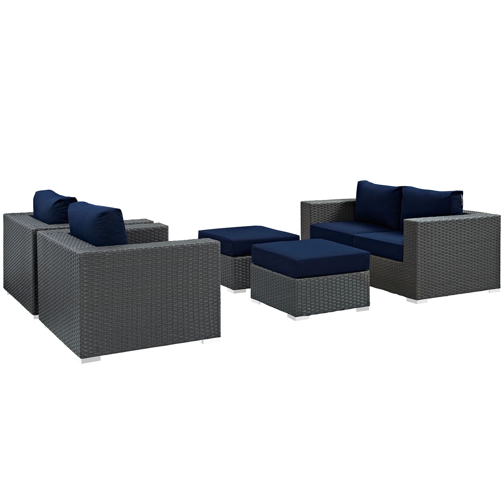Sojourn 5 Piece Outdoor Patio Sunbrella¨ Sectional Set by Modway