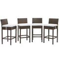 Conduit Outdoor Patio Wicker Rattan Bar Stool Set of 4 by Modway