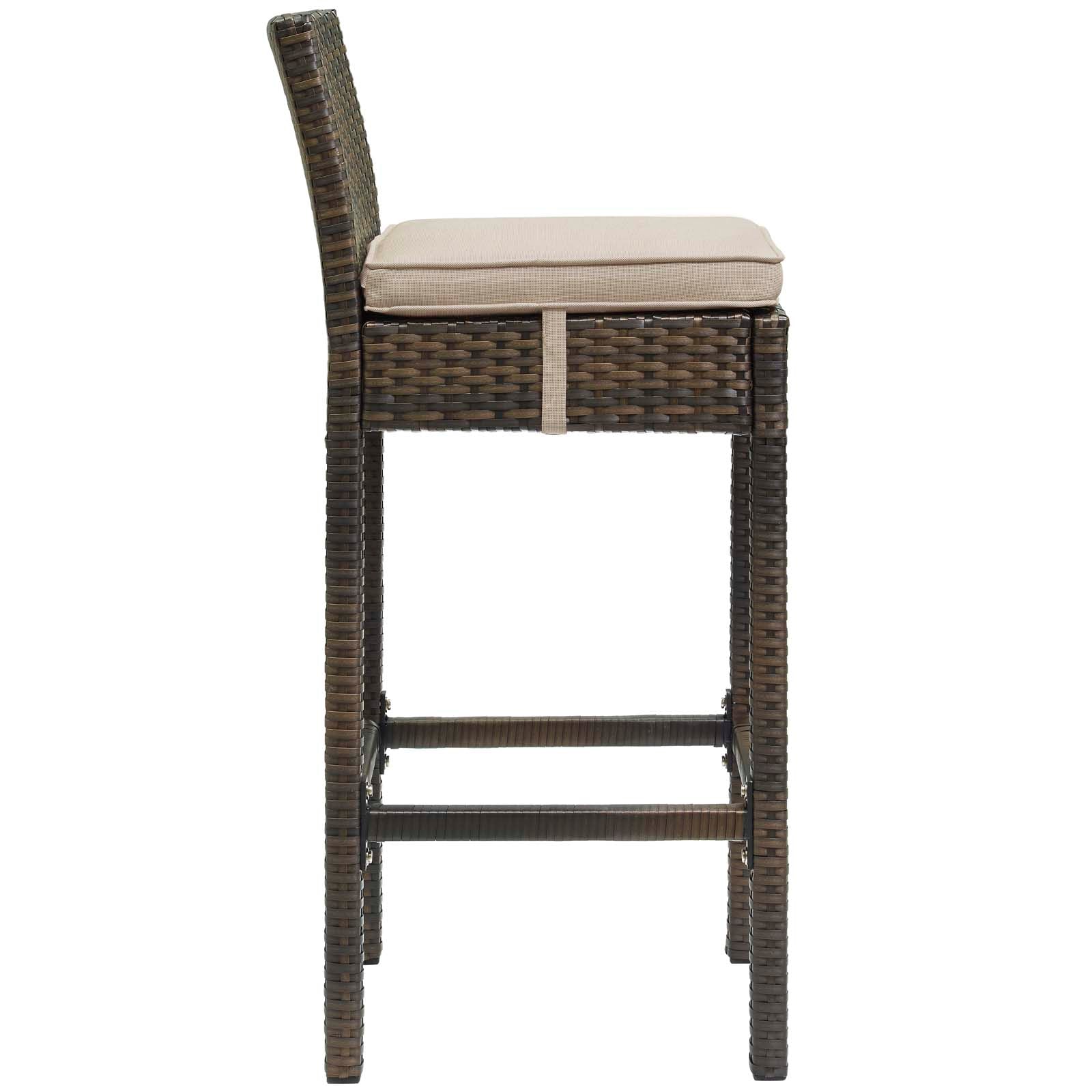 Conduit Outdoor Patio Wicker Rattan Bar Stool Set of 4 by Modway