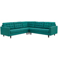 Empress 3 Piece Upholstered Fabric Sectional Sofa Set by Modway