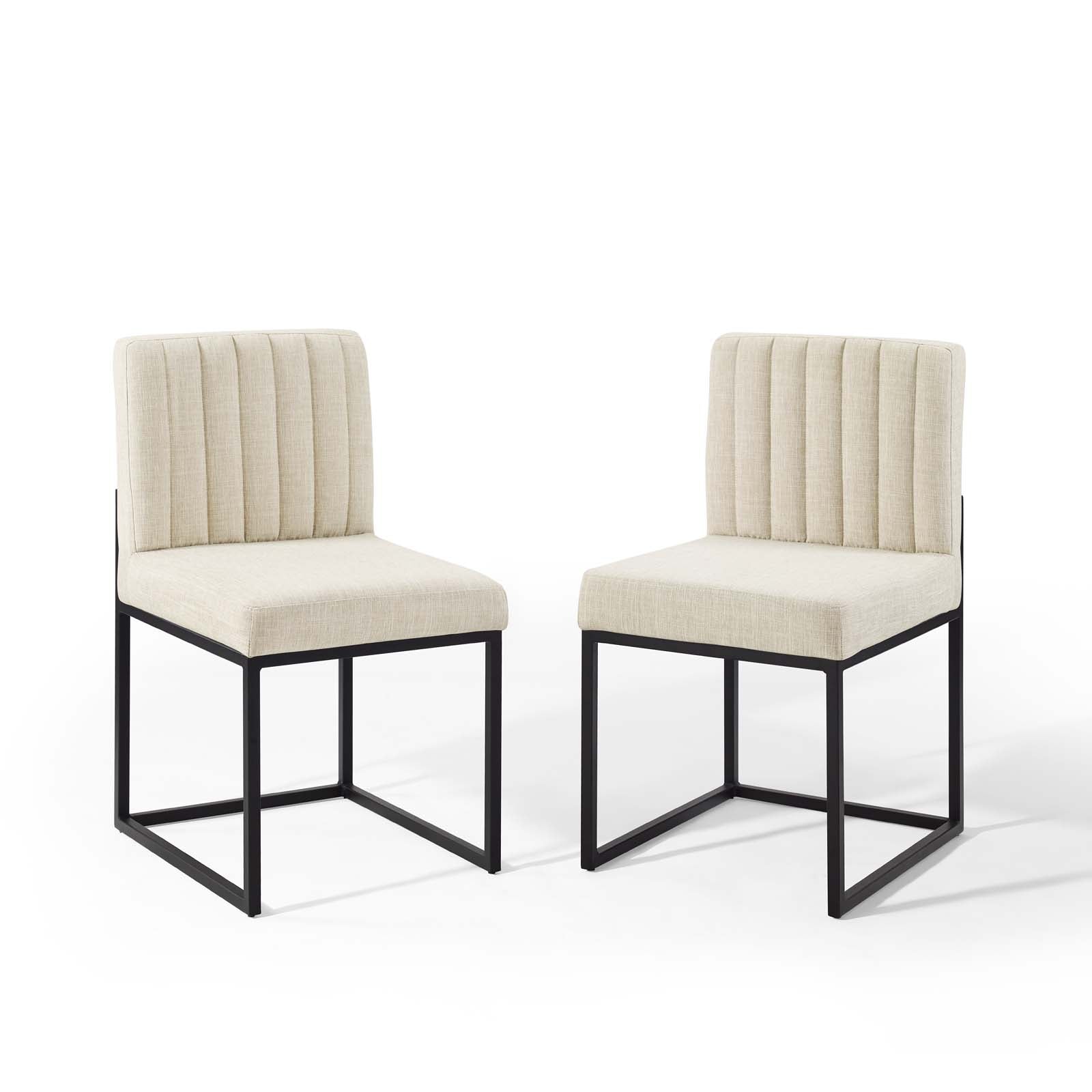 Carriage Upholstered Fabric Dining Chair Set of 2 by Modway