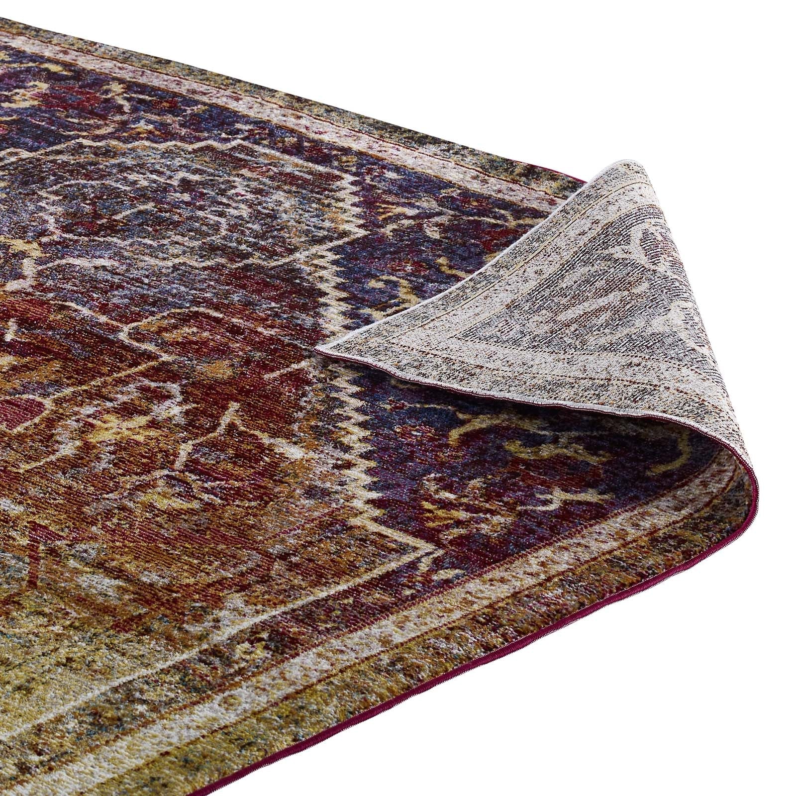 Success Kaede Transitional Distressed Vintage Floral Vintage Medallion 8x10 Area Rug by Modway
