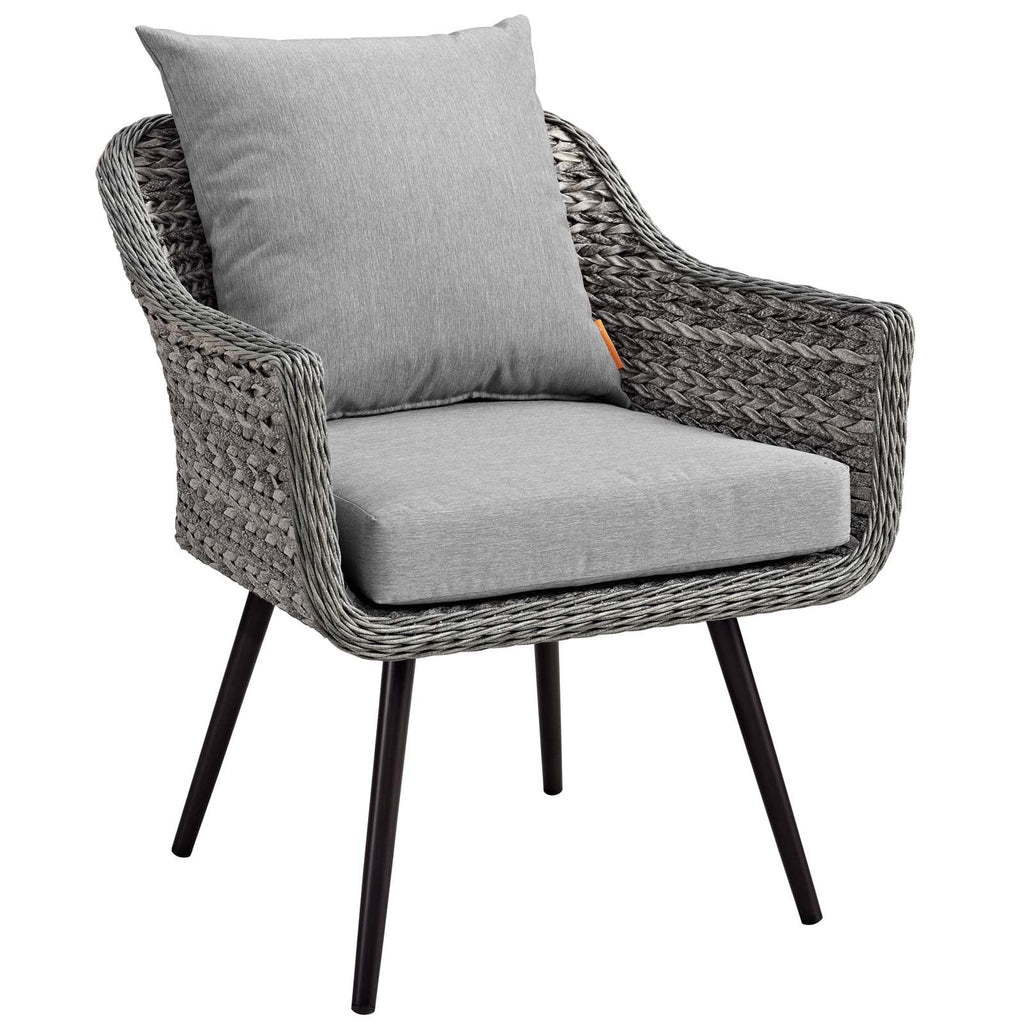 Endeavor 3 Piece Outdoor Patio Wicker Rattan Armchair and Coffee Table Set by Modway