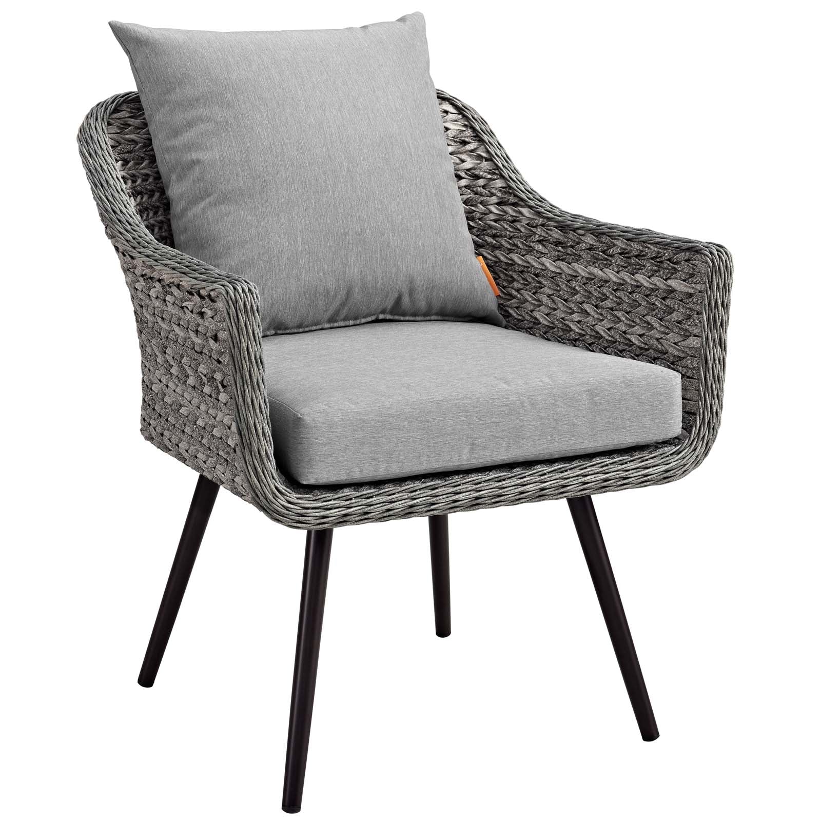 Endeavor 3 Piece Outdoor Patio Wicker Rattan Armchair and Coffee Table Set by Modway