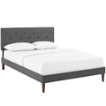 Tarah Fabric King Platform Bed with Squared Tapered Legs by Modway
