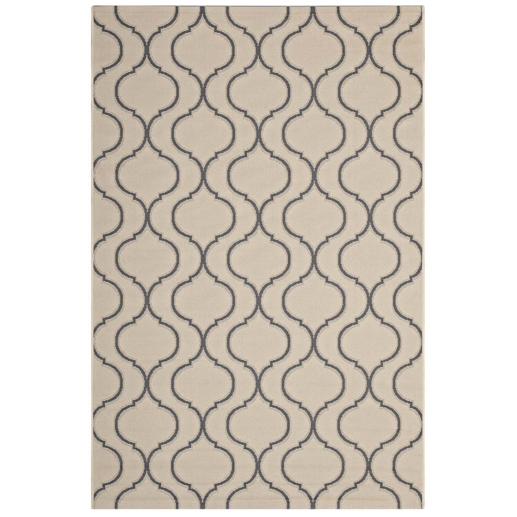 Linza Wave Abstract Trellis Indoor and Outdoor 8x10 Area Rug by Modway